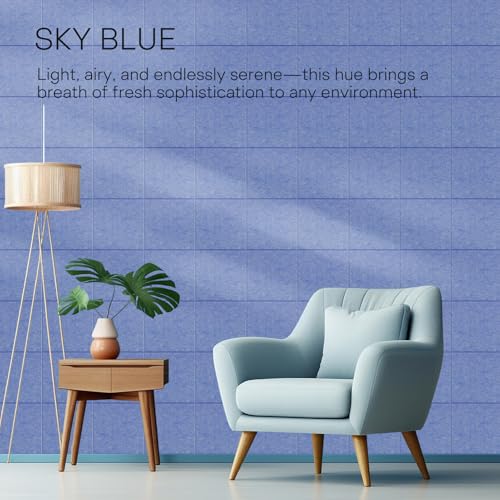 Image of MaxGear Felt Bulletin Board 36 inch x 24 inch, Sky Blue Felt Wall Tiles Push Pins