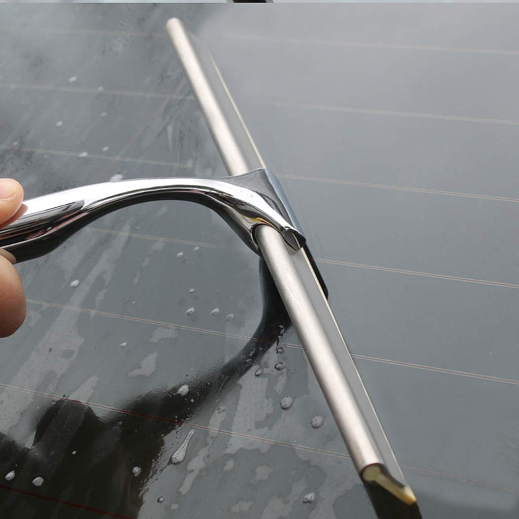 Grattoir à Verre en Acier Inoxydable, raclette de Douche Tout Usage, Nettoyeur de Douche pour essuie-Glace de fenêtre de Douche