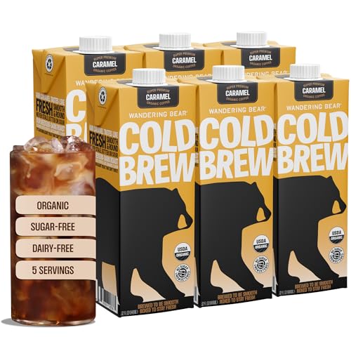 Wandering Bear Organic Caramel Cold Brew Coffee - Strong, Bold,