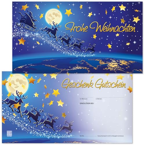 GESCHENKGUTSCHEINcom - 100 Blanko Gutscheine - Formular mit Vordruck für Weihnachten x-mas Firma Einzelhandel X1280-100-V2