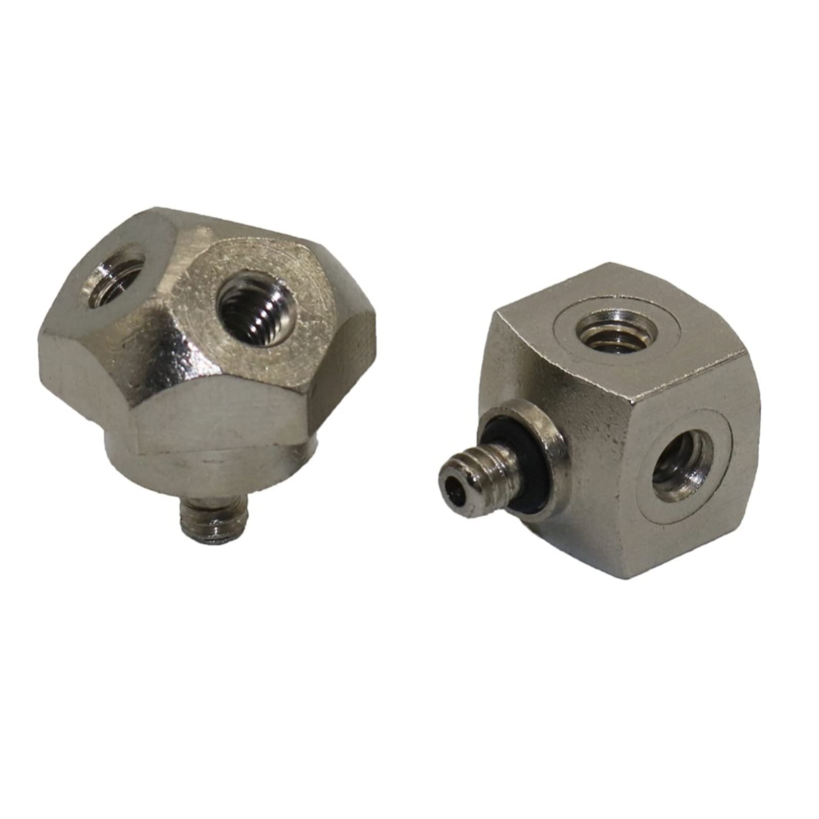 Filetto da 3/16 "Filo femminile a 3 fori, Connettore a 4 fori Agricoltura Brass Box Supporto for ugello, utilizzato for collegare 50 ugelli di atomizzazione(Silver)