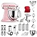 Produktbild KitchenAid Küchenmaschine Artisan, 5KSM175PS, Bestseller Paket inkl. Gemüseschneider, Fleischwolf, Spiralschneider, Nudelvorsatz, Spritzgebäckvorsatz, Abdeckhaube und Standardzubehör (Seidenpink)