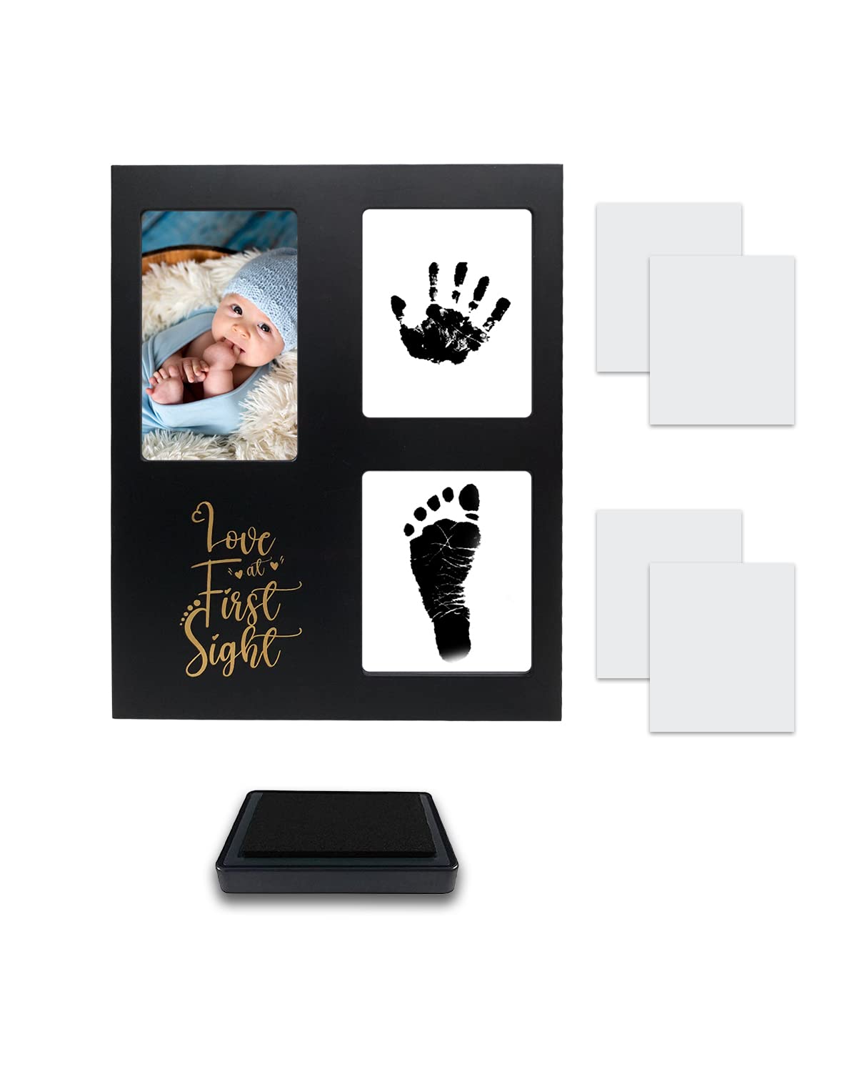 Mold Your Memories Reusable Ink Pad With Frame For Baby's Hand And Foot Impression|Multiple Use Ink Pad With 4 Imprint Card (Black),1 Count-picture-43