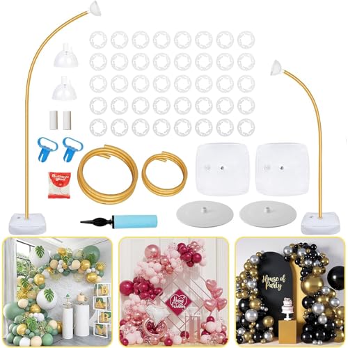 Balloon Arch Stand Kit, 2.5M & 1.5M Half Balloon Column Stand Free Bend Balloon Arch Kit for Floor Suitable for Wedding, Birthday, Graduation, Anniversary, Christmas, Halloween