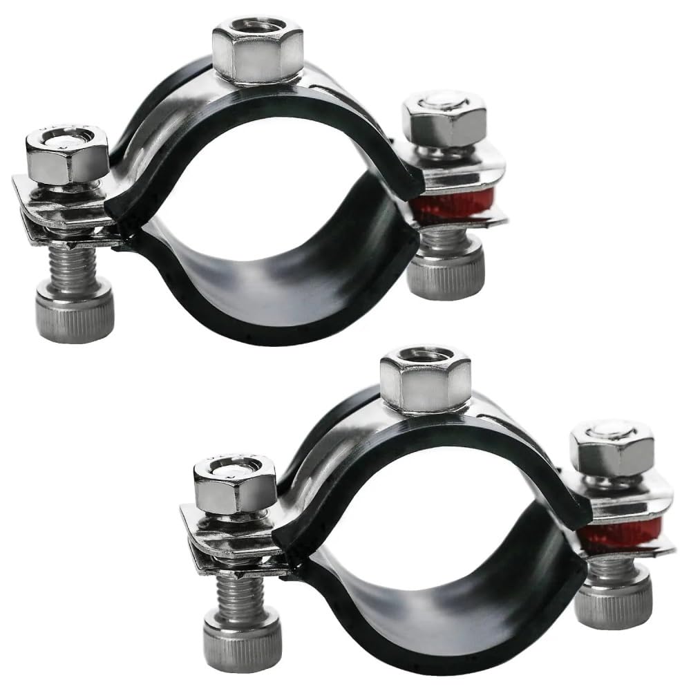 Abrazadera de tubo redonda M8 con soporte fijo antideslizante para montaje seguro de mangueras 70-76mm