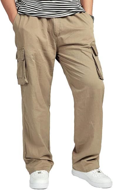 Amazon.com: Pantalón para hombre, talla S, talla grande, grande, 4XL, 5XL,  6XL, tallas informales, para hombre, cintura elástica, varios bolsillos,  largo, holgado, recto, tipo cargo, masculino-amarillo_XXL : Ropa, Zapatos y  Joyería