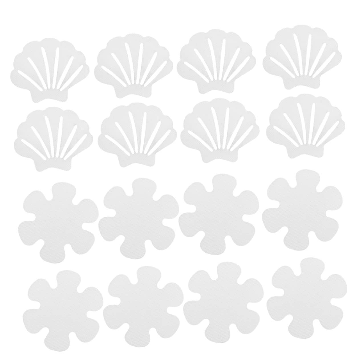 KONTONTY 2Sets Bathtub Stickers Slip Floor Decals for Bathroom Pool and Stairs Flower Shell Stickers Non Slip