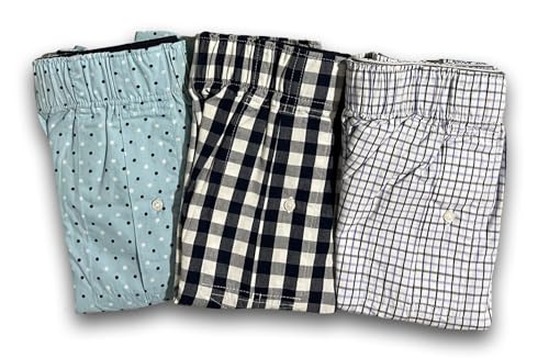 J.Crew 3 Pack Mens Cotton Woven Boxer Shorts MEDIUM Boxers Underwear (Conservative)