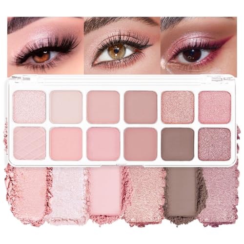 AMY'S DIARY 12-Color Pink Purple Eyeshadow Palette for Versatile Day-to-Night Looks – Blendable, Long-Lasting, and Highly Pigmented. Elevate Your Eye Makeup– Unleash Your Unique Style (07#)