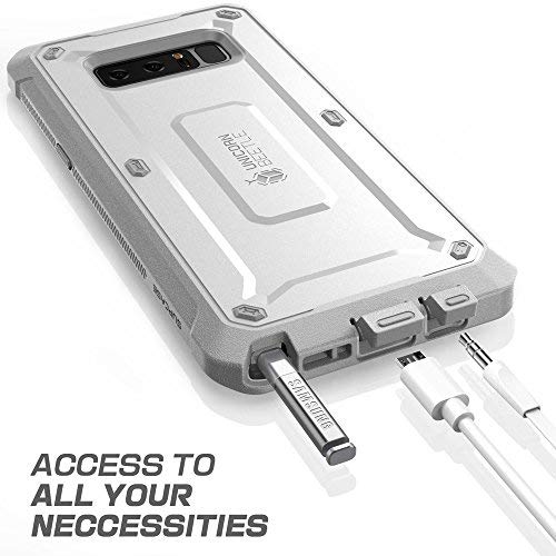 Supcase Unicorn Beetle Shield Series Case Designed For Galaxy Note 8, With Built-In Screen Protector Full-Body Rugged Holster Case For Galaxy Note 8 (2017 Release) (White) #TOP5