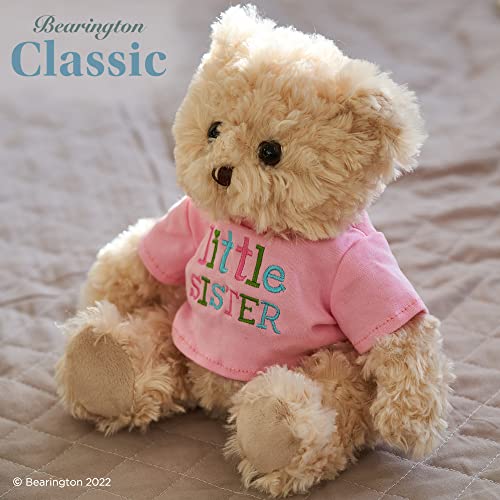 Bearington Little Sister Bear, Teddy Bear Stuffed Animal In Pink T-Shirt, Champagne Beige, 12 Inch #TOP6