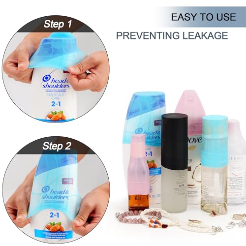 Travel-Hanging-Toiletry-Bag-for-Women-and-Men-with-8-Leak-Proofing-Silicone-Bottle-Covers-Waterproof-Makeup-Accessories-Cosmetic-Essentials-Toiletries-Dopp-Kit-Set-with-Jewelry-Organizer-Navy