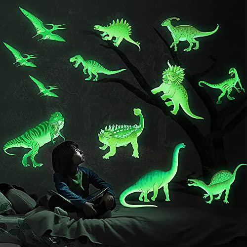 Vinilos Dinosaurios que Brillan en la Oscuridad para Pared