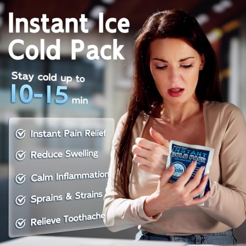 Image of General Medi Instant Ice Cold Pack (4 inchx 5.5 inch) - 25 Packs Disposable Cold Therapy Ice Packs for Pain Relief, Swelling, Inflammation, Sprains, Toothache - for Athletes & Outdoor Activities