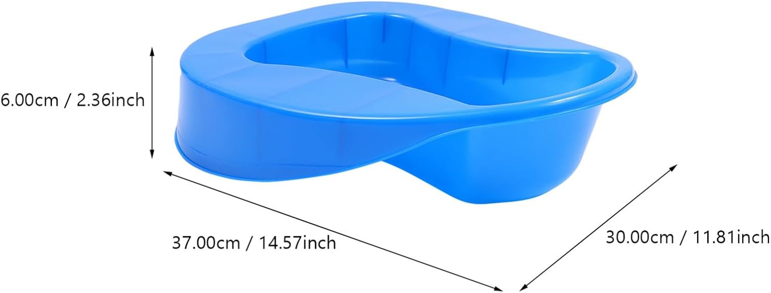 Thickened Plastic Bedpan with Ergonomic Design and Compact Storage for Bedridden Elderly Patients, Blue Bedpan Urinal Suitable for Bed Use and Easy Cleaning