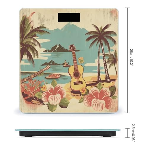 Báscula digital vintage Hawaii para baño y cuerpo miniatura 2