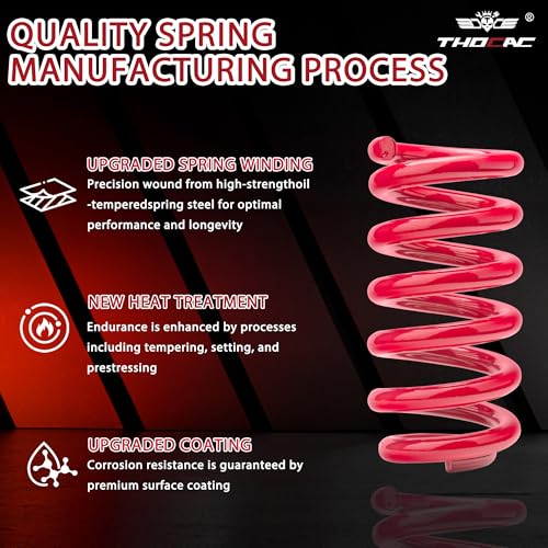 THOCAC 3” Heavy Duty Front Coil Spring Lowering Kit for Chevy Silverado/GMC Sierra 1500 1999-2007 (V8 Only) Drop Coils Kit, Red by THOCAC - Image 3
