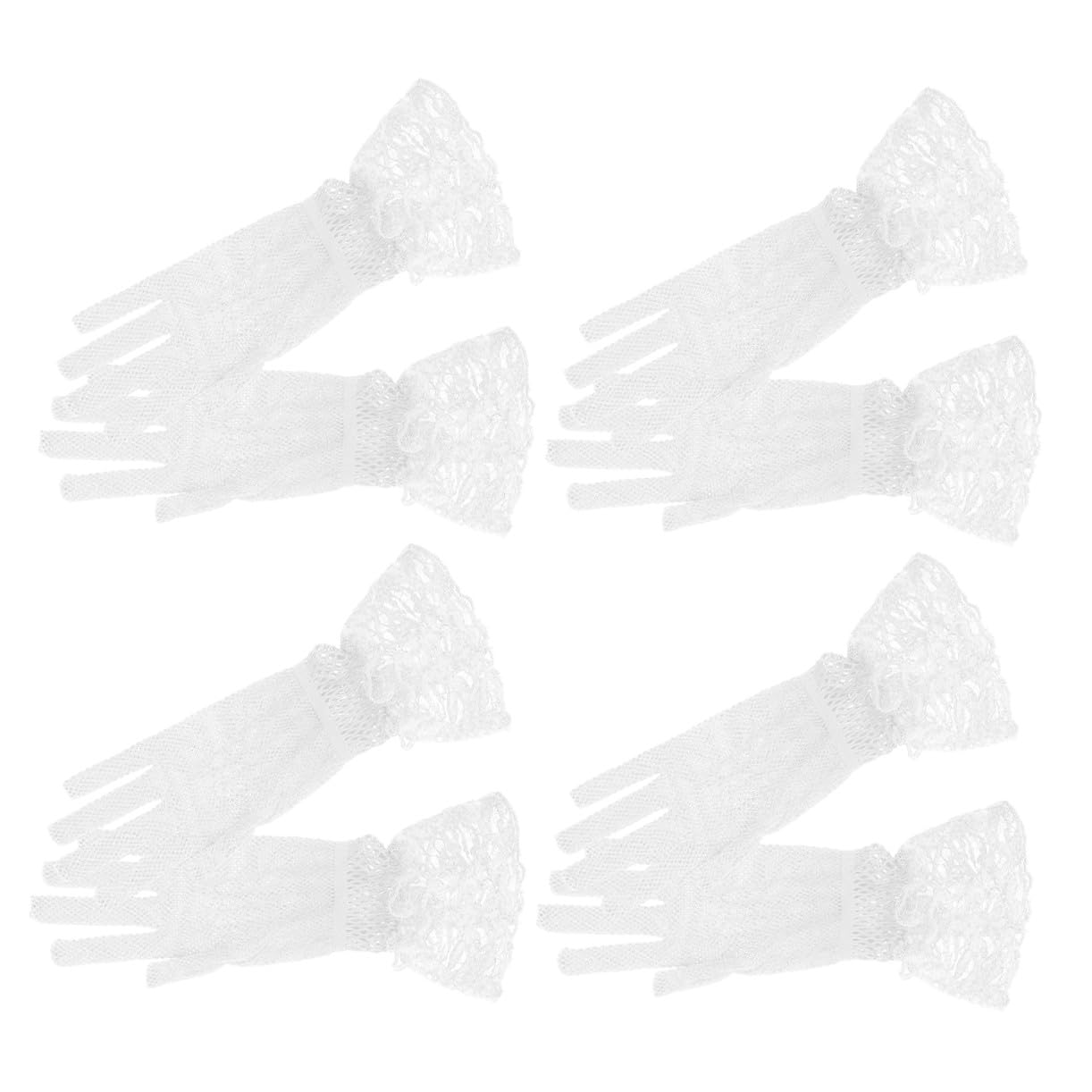 Guantes de encaje elásticos para damas de honor pack de 4 pares cómodos 8
