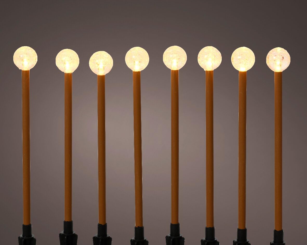 Lumineo White Set Of 8 Mini Christmas Stake Lights Twinkling Globe Pathway Post Lights Warm Leds