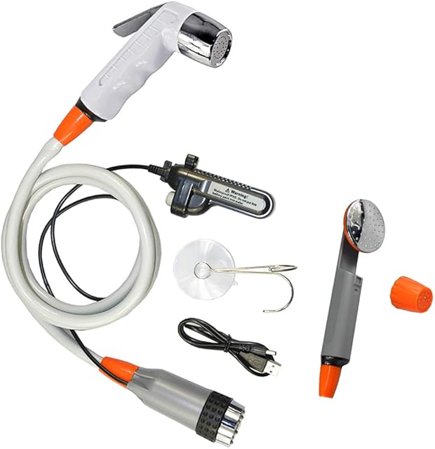 Toilet Bidet Handheld Water Sprayer,Camping Shower Portable Rechargeable 2200mAh Battery Powered Water Flower, Floor Cleaning