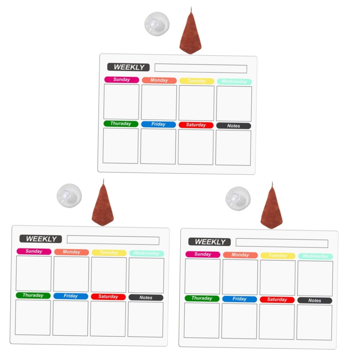 3 Set Lavagna cancellabile per agenda settimanale magnetica blocco note con lista della spesa magnetico lavagne cancellabili planner settimanale tavola del pianificatore pvc