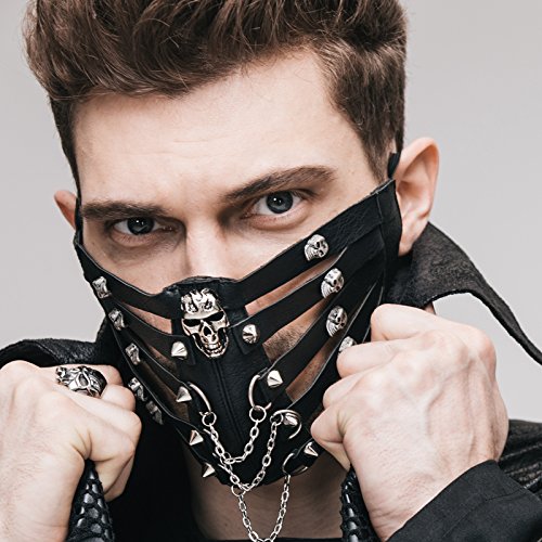 コスプレ用 ステンレス製枷チェーンセット Amazon.co.jp: Steampunk 金属チェーン 髑髏頭 革の マスク 仮装