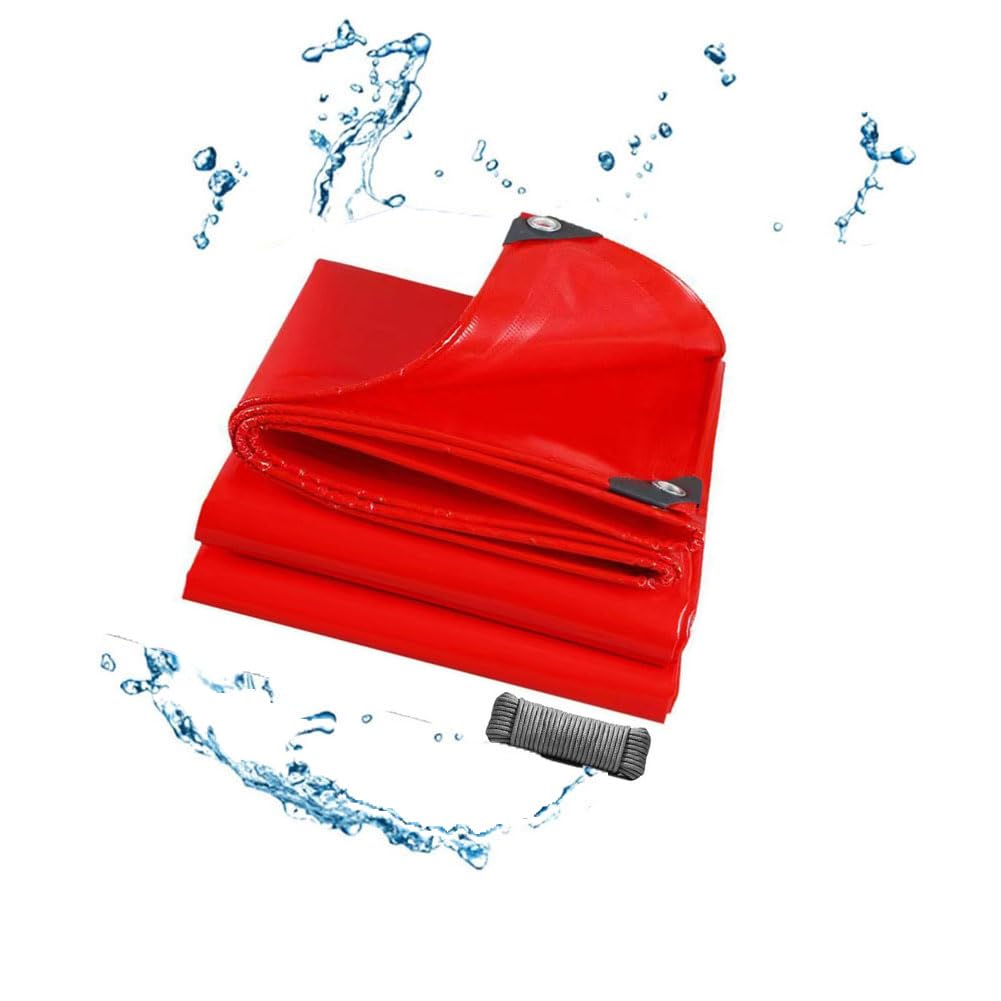 Lonas, Lona de PVC Resistente a los Rayos UV, 13.1' x 19.6', Lona roja con Ojales, Refugio Impermeable para Exteriores, Disponible en Varios tamaños y Colores.