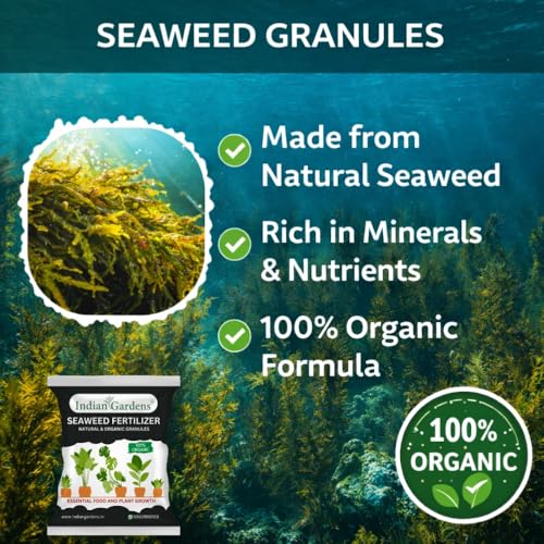 Image of Indian Gardens - Seaweed Fertilizer 10 Kg | Organic Seaweed Extract | Plant Growth Booster, Root Enhancer & Flowering Booster | For Indoor, Outdoor & All Plants
