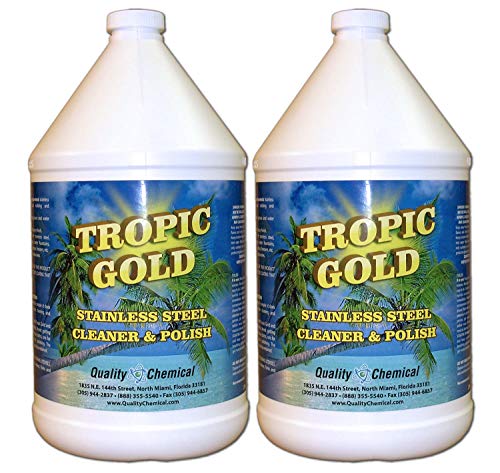 Quality Chemical Tropic Gold Stainless Steel Cleaner and Polish - Magic Cleaner and Polish for Stainless Steel, Perfect Sink Stainless Steel Cleaner - 128 oz (Pack of 2)