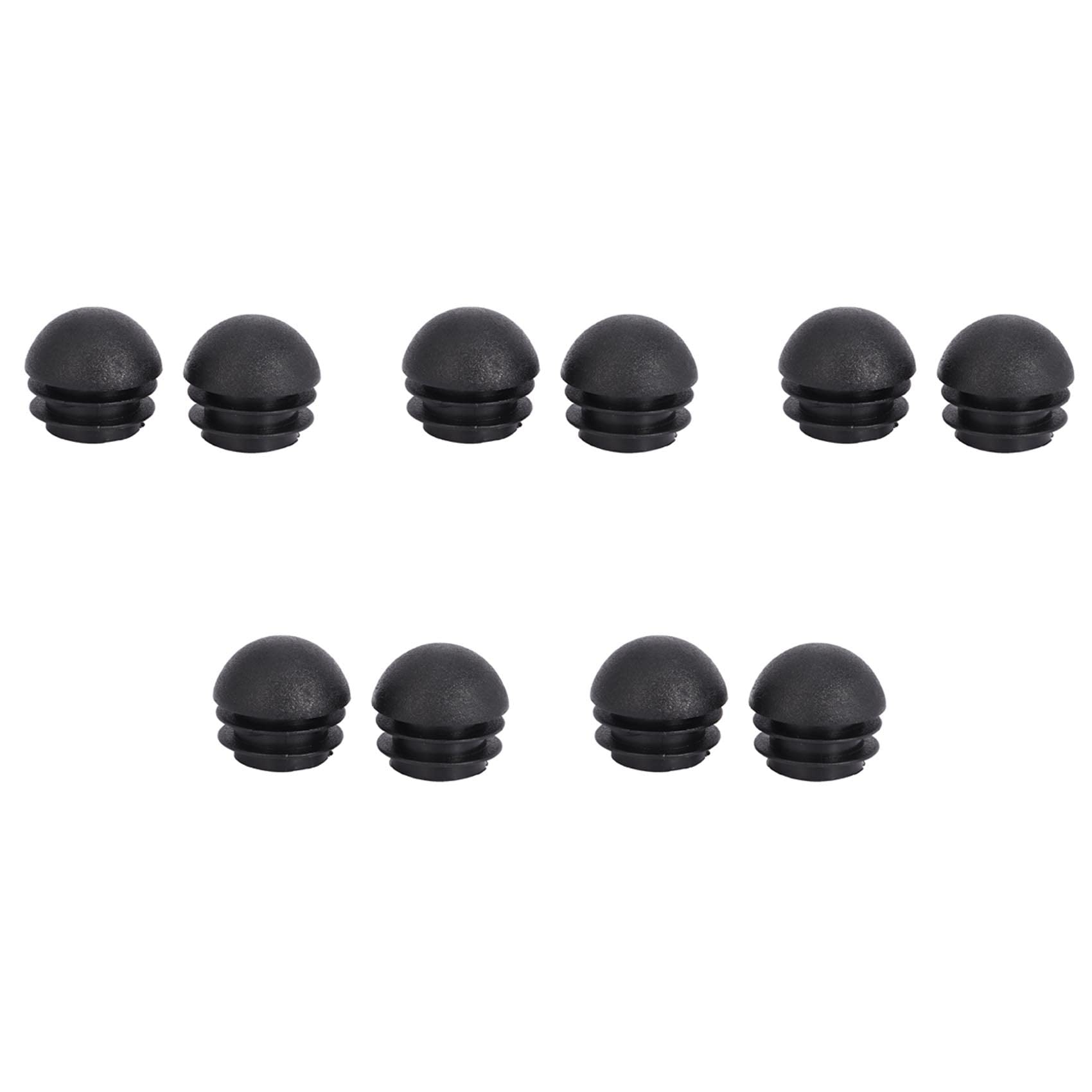 Hndhbfgrt 10 Pcs 25mm Dia Plastic Round Tube Inserts End Blanking Caps Black