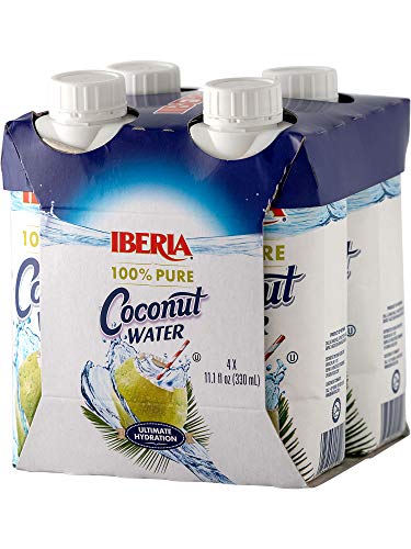 Image of Iberia 100% Natural Coconut Water 11.1 Oz (Pack Of 4)
