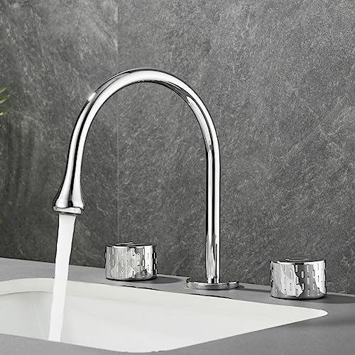 Robinet de salle de bain en laiton massif 3 trous au design intemporel