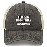Every Ending is a Hats for Mens Baseball Caps Stylish Washed Hiking Hats Light