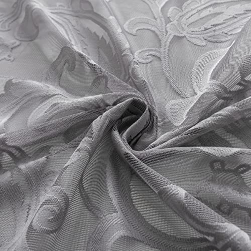Donutea Grey Lace Curtains Rod Pocket - Paisley Curtains Vintage Lace Curtains Bedroom For Light Filtering, Embroidered Sheer Curtains Privacy For Window Decoration, 54 X 84 Inch, Set Of 2, Grey #TOP7
