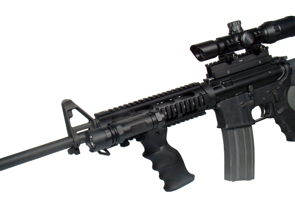 UTG Griff taktischer Combat Frontgriff Slide-On Picatinny-Montage beidhändig, RB-FGRP172B