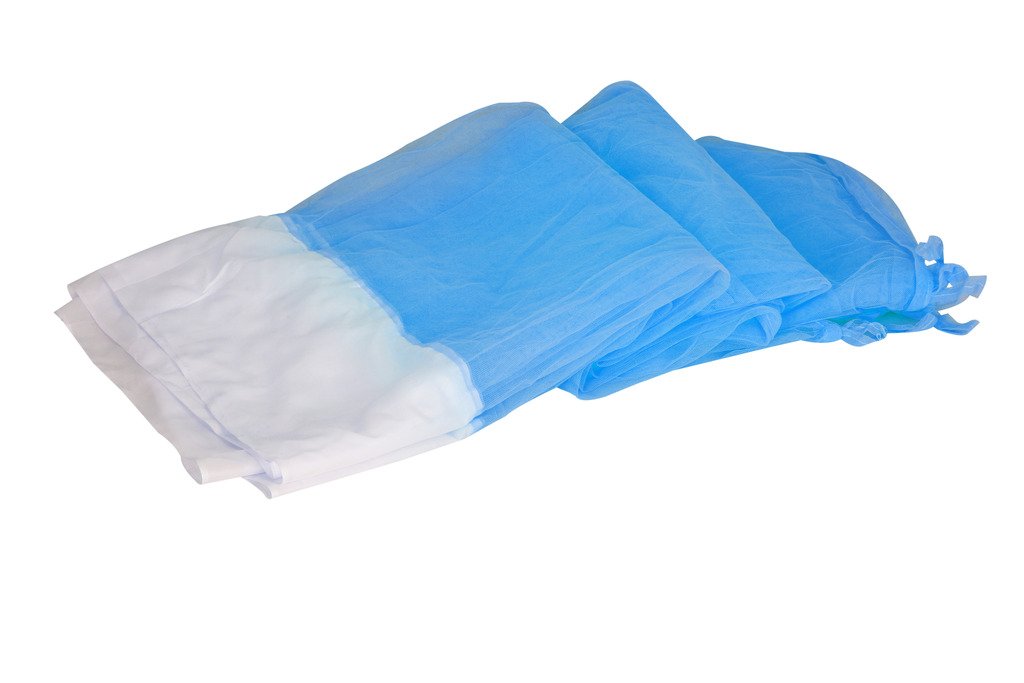 Aarushi Double Bed Mosquito Net with Cotton Border Blue