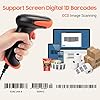 Tera Barcode Scanner CCD 1500 Lettore di Codici a Barre Cablato 1D USB, Scansione di Codici a Barre su Schermi Digitali, 1500C