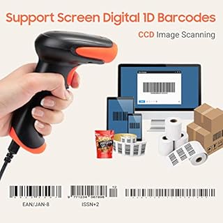 Tera Barcode Scanner CCD 1500 Lettore di Codici a Barre Cablato 1D USB, Scansione di Codici a Barre su Schermi Digitali, 1500C