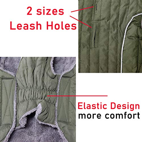 JoyDaog Fleece Dog Hoodie for Small Dogs Super Warm Puppy Jacket for Cold Winter Dog Coats,Green S, Small (Pack of 1) - Image 4