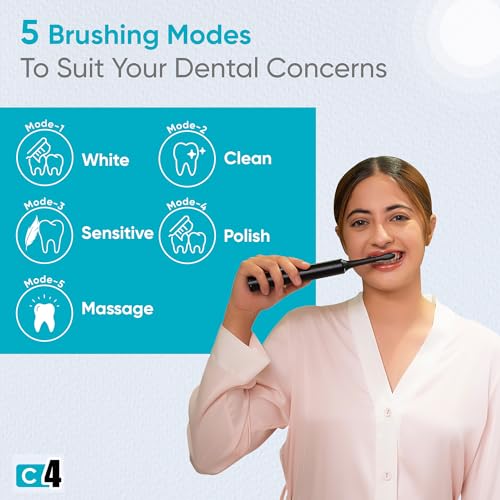 Vega CareOne C4 Electric Toothbrush Rechargeable with IPX7 Waterproof, 3 Brush Head, 2 Min Auto-Timer, 60 Days Battery Life, 1 Year Warranty, 35000... - Image 7