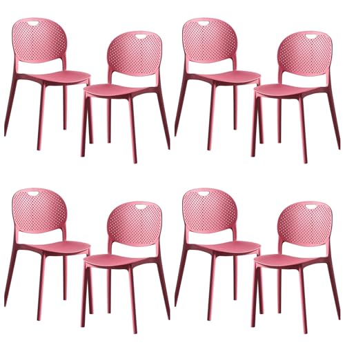 Image of Dream Furnishing - Set of 8 Stackable Dinning Chairs for Home Cafe Office Hotel for Indoor and Outdoor Patio (Pink Set of 8)