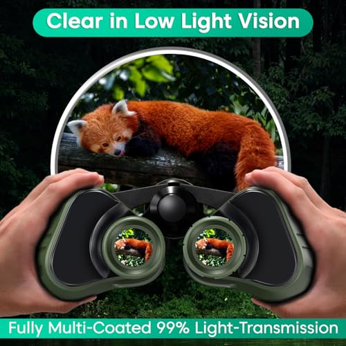 Image of Sounce 8x40 Binoculars for Long Distance | Professional HD Binocular for Adults | BAK4 Porro Prism FMC Optics | Bird Watching Wildlife Trekking Safari | Wide Angle Durbin with Pouch (Green)