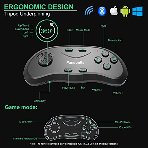 Pansonite Vr Headset With Remote Controller[New Version], 3D Glasses Virtual Reality Headset For Vr Games & 3D Movies, Eye Care System For Iphone And Android Smartphones #TOP4