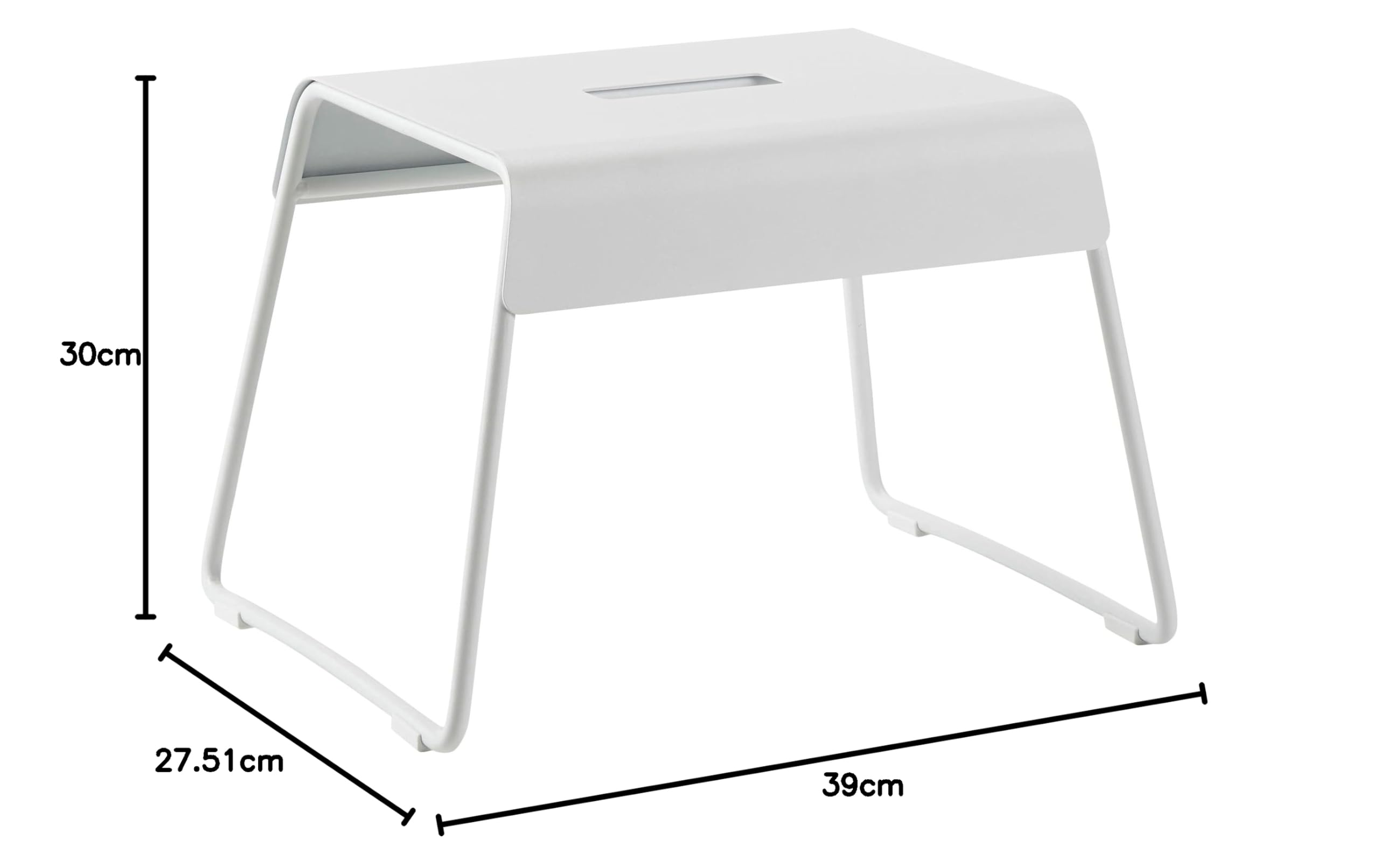 Zone Denmark A-Stool, Hocker aus Stahl, Kleiner Schemel/Trittschemel für Kinder und Erwachsene, Tritthocker, rutschfest, 39 x 30 x 27,5 cm, Soft Grey (Grau)