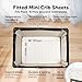 Pack and Play Sheets Fitted - 2-Pack Mini Crib Sheets for Pack N Play Mattress 38x26, Soft & Cozy, Neutral Toddler Playard Bedding, Snug Fitted Mini Baby Crib Mattress Cover Boy, Girl (Butterflies)
