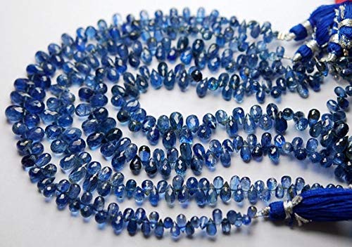 Cyanite bleue naturelle perle goutte facettée de 6mm à 8mm pour collier diy
