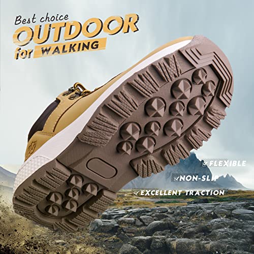 Boys Hiking Shoes Anti-Slip Water Resistant Zipper Lace-Up Running Walking Sneaker (Little/Big Kids)2