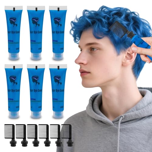 Blaue temporäre Haarfarbe für Kinder, waschbare haarkreide, temporäre Haarfarbe für dunkle und helle Haare, Färbekamm für Kinder, haarkreide für mädchen, Party, Halloween, Cosplay, Haargeschenk Blaue temporäre Haarfarbe für Kinder, waschbare haarkreide, temporäre Haarfarbe für dunkle und helle Haare, Färbekamm für Kinder, haarkreide für mädchen, Party, Halloween, Cosplay, Haargeschenk