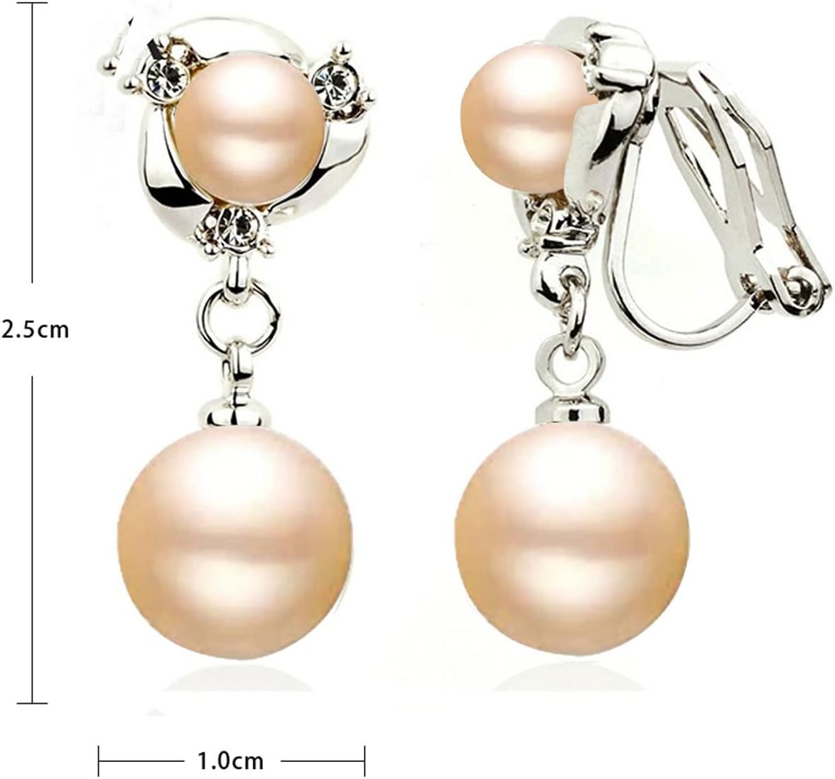 Clip On Earring For Women Pearl Non Pierced Clip Earrings - Image 2