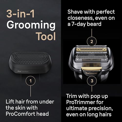 Image of Braun Series 9 PRO+ Electric Shaver, Shaving Kit with 5 Pro Shave Elements and ProComfort Head, SmartCare Center